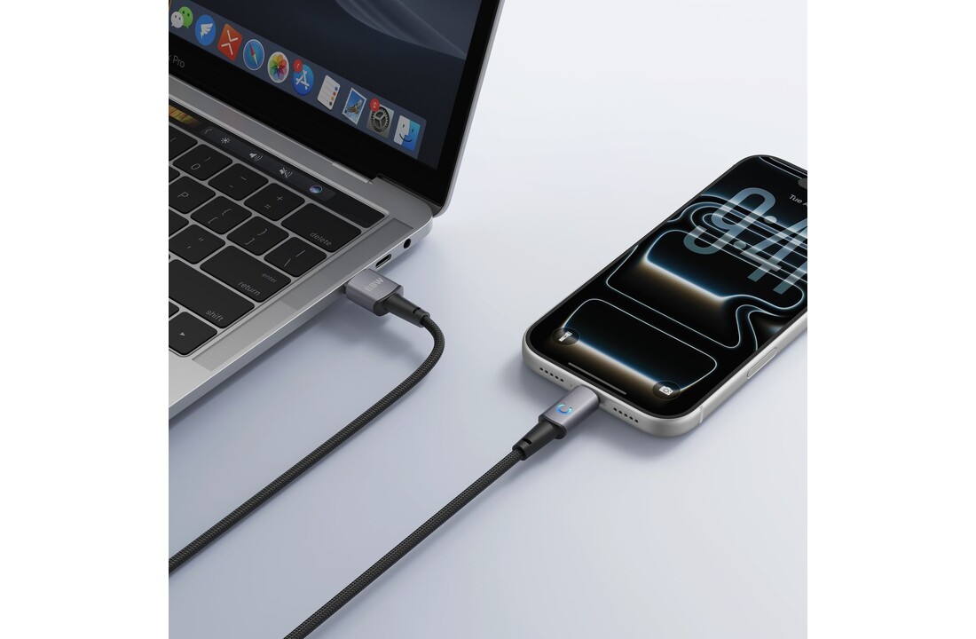 Veger AC1 USB-A naar USB-C kabel 1.2m Braided Aluminium 66 Watt