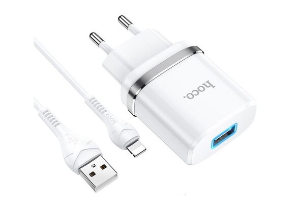 Hoco N1 Oplader met Lightning kabel 1 meter Wit