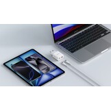 Veger snellader 45 Watt 2x USB Poort + USB-C Kabel 1,5m Nylon Wit