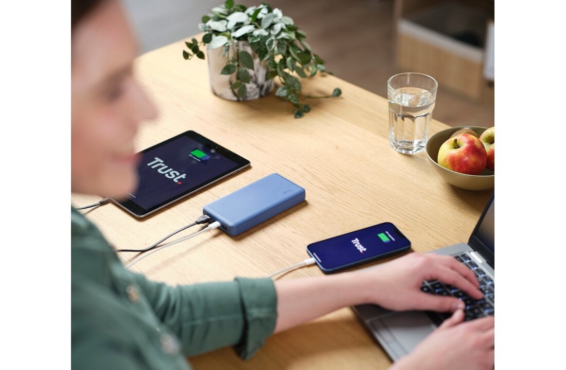 Trust Primo 20.000 mAh Eco Blauw - Powerbank