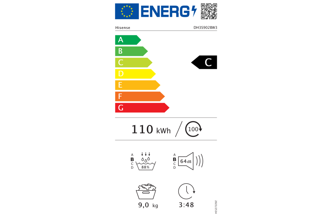 Hisense DH3S902BW3 - Warmtepompdroger