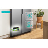 ETNA AKV6178IRVS - Amerikaanse koelkast RVS.