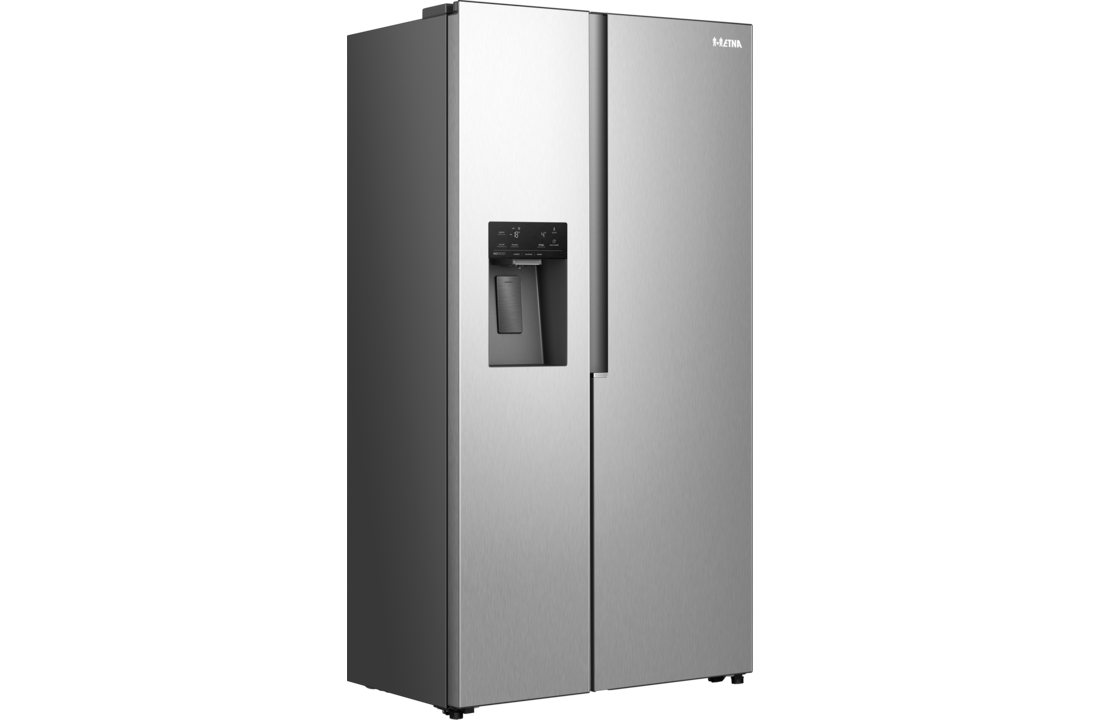 ETNA AKV6178IRVS - Amerikaanse koelkast RVS.