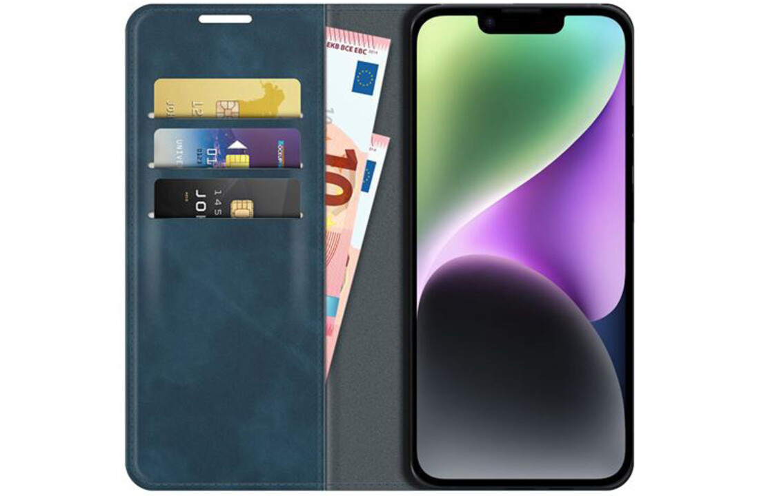 Just in Case Wallet Magnetic hoesje Blauw voor iPhone 14 - Telefoonhoesje