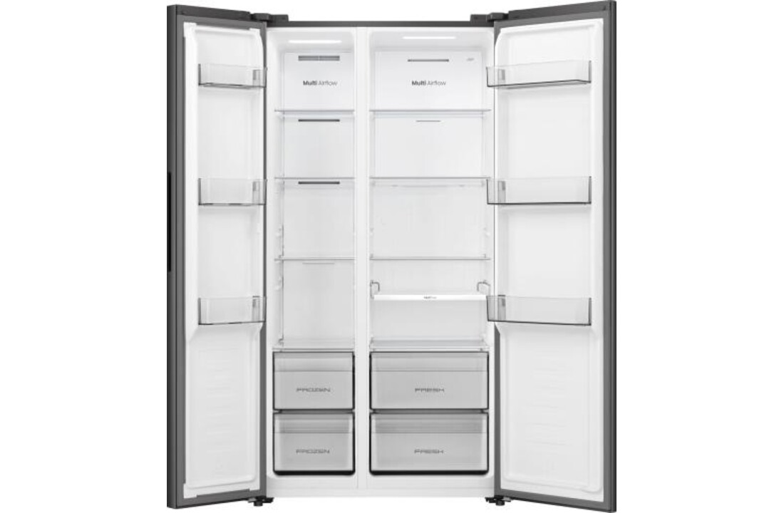 Hisense RS3P558NEFD - vrijstaande side-by-side koelkast.