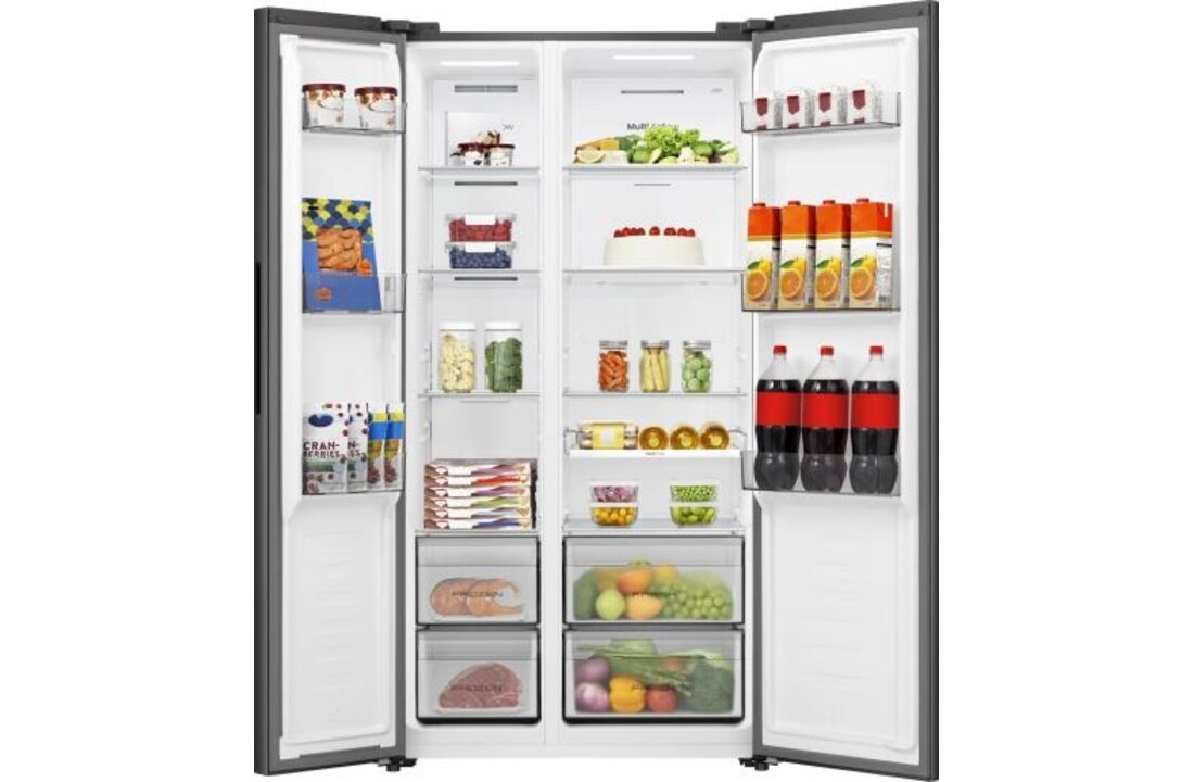 Hisense RS3P558NEFD - vrijstaande side-by-side koelkast.