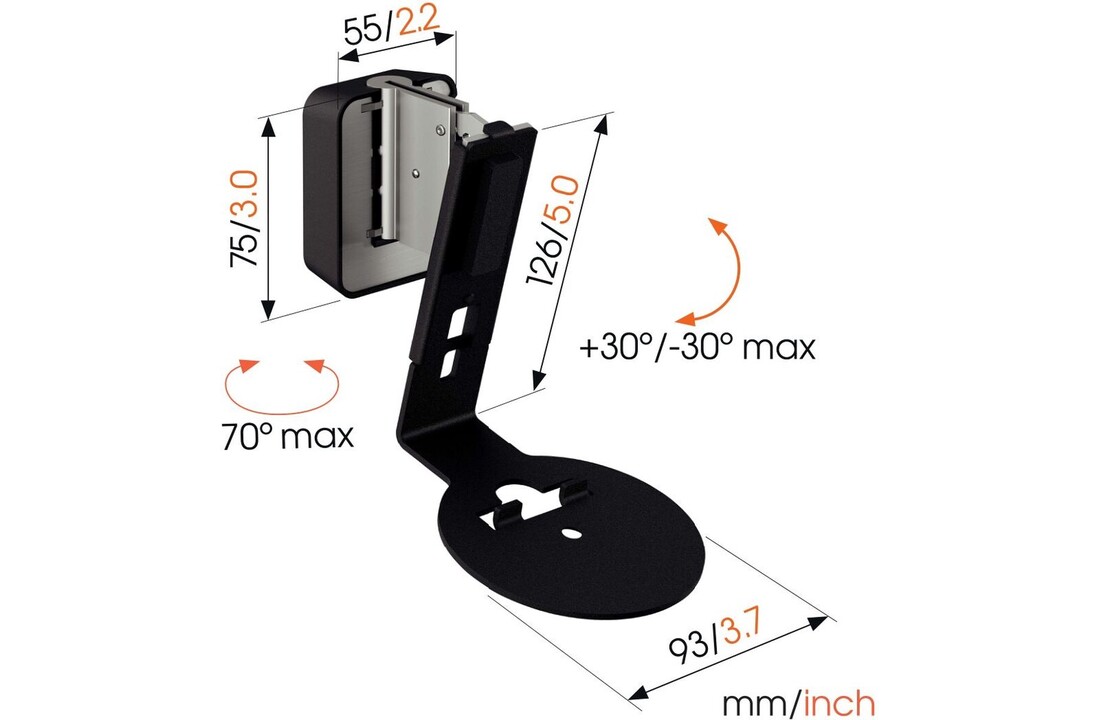 Vogel's SWM 4111 voor Sonos Era 100 Zwart - Muurbeugel