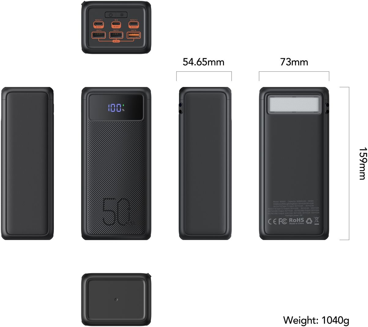 Veger Tank Boost W5001C 56.000 mAh Powerbank Zwart - Powerbank