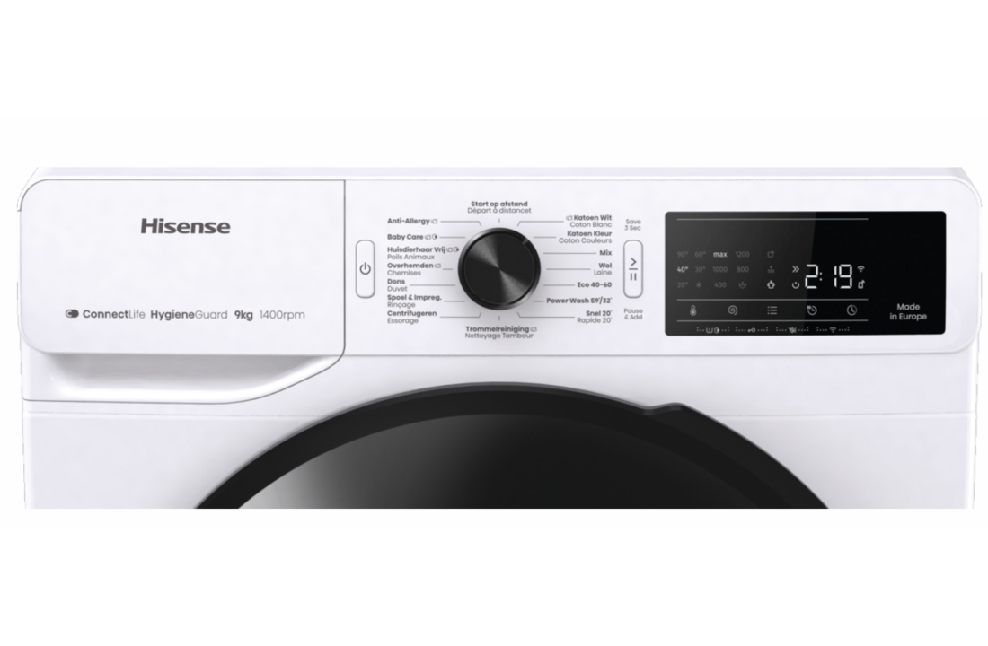 Hisense WF3V943BW/BLX - Wasmachine