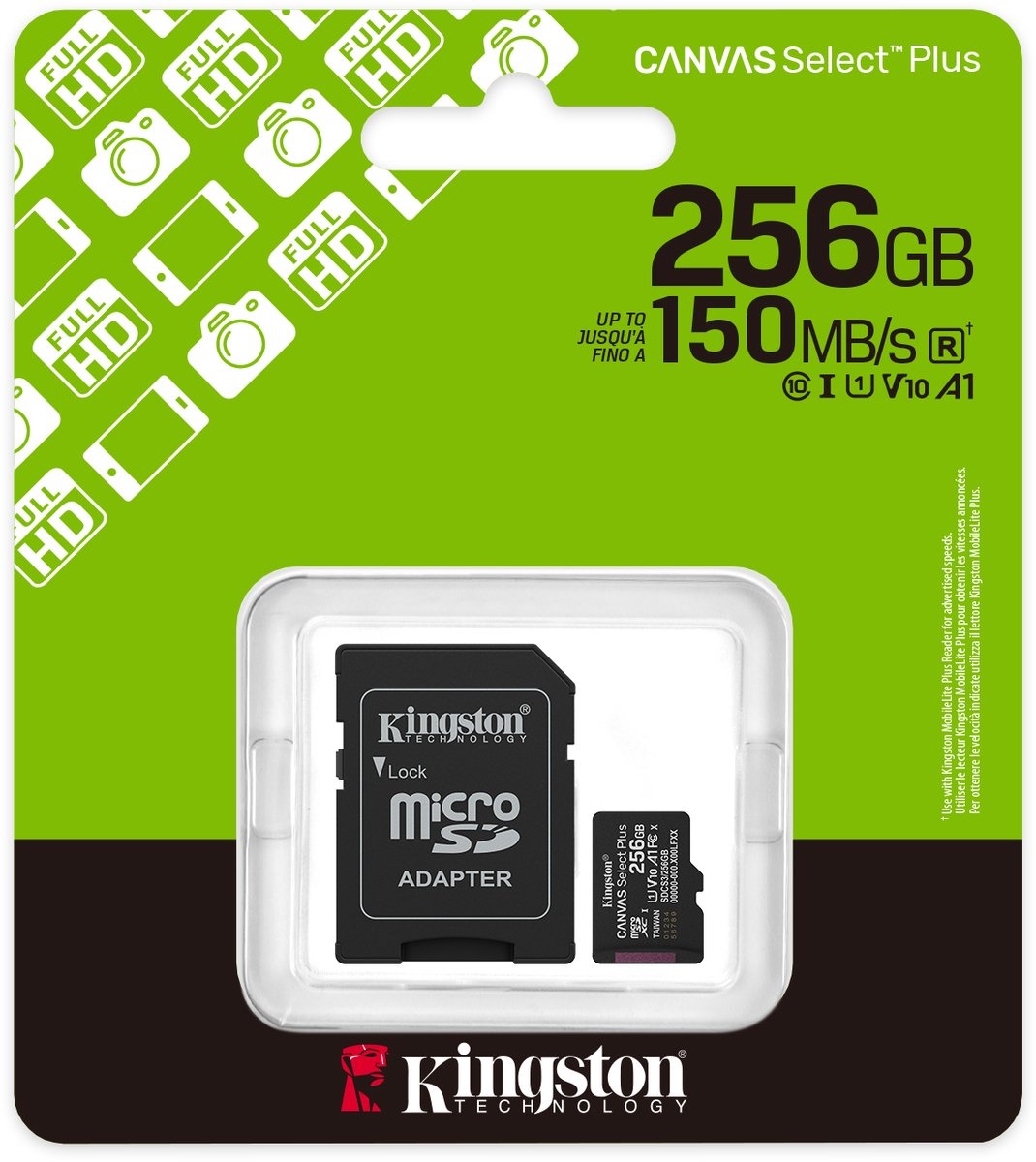 Kingston Canvas Select Plus Gen. 3 microSDXC 256GB met SD-adapter - Micro SD kaart