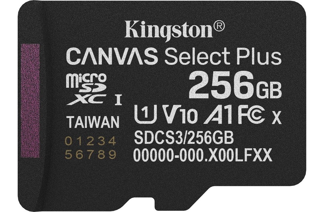 Kingston Canvas Select Plus Gen. 3 microSDXC 256GB met SD-adapter - Micro SD kaart