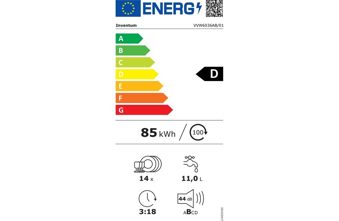 Inventum VVW6036AB - Vrijstaande vaatwasser