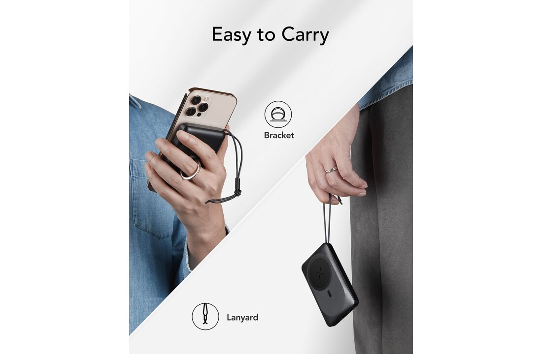 Veger MagOn W1151 10.000mAh Powerbank Zwart - Powerbank