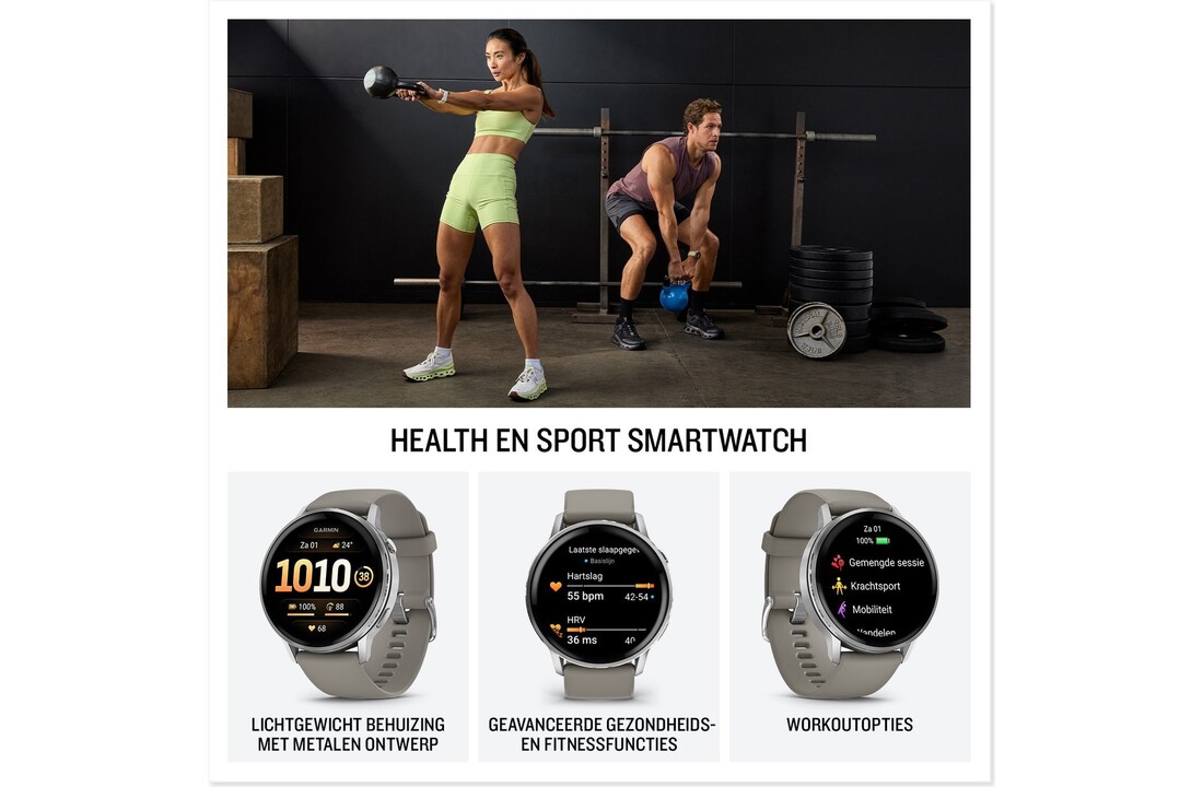 Garmin Venu 4 45mm Zilver/Grijs - Smartwatch