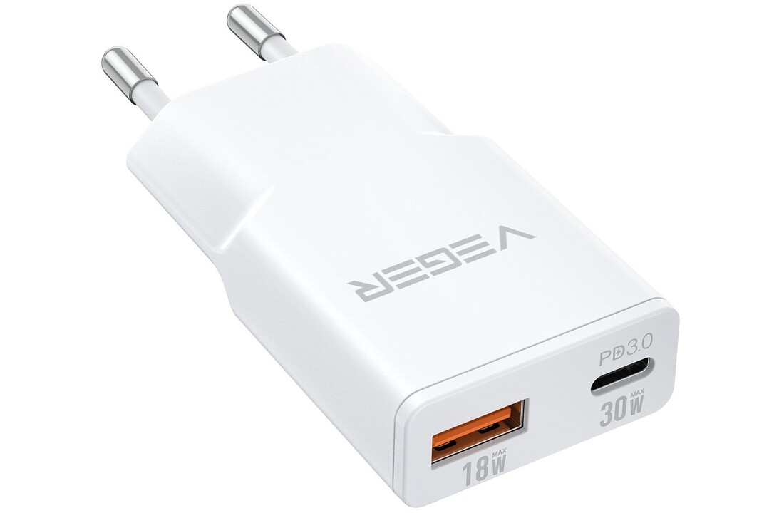 Veger USB-A naar USB-C QC PD 30W 30W1A1C telefoonoplader