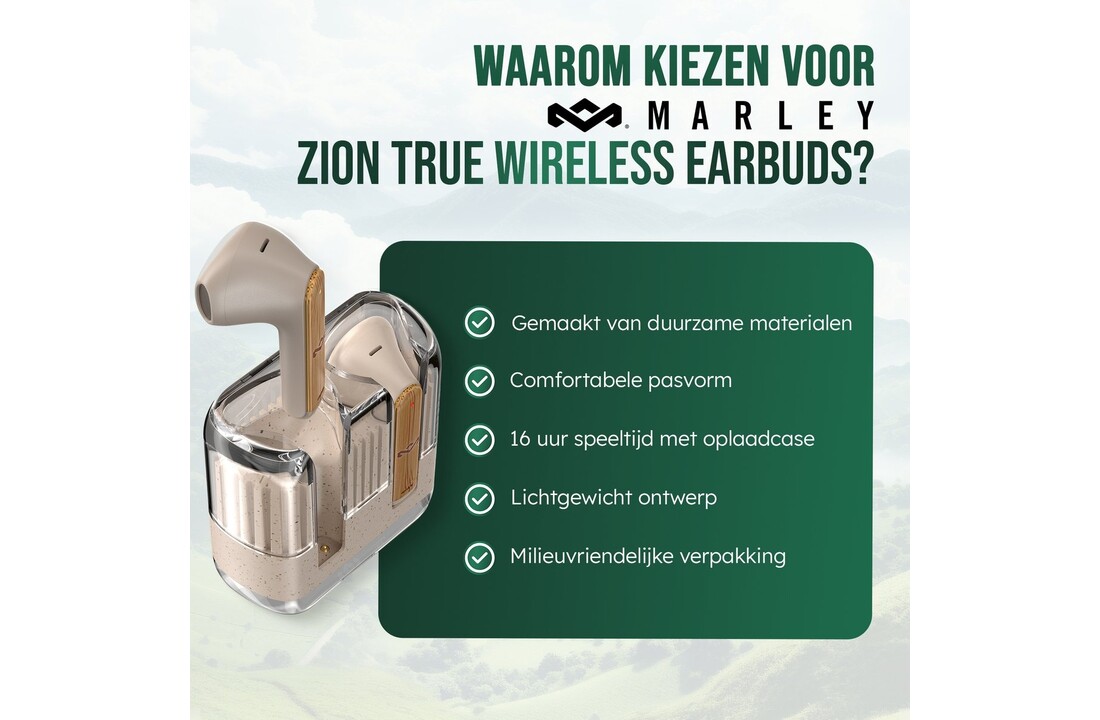 House of Marley Zion True Wireless Cream - Draadloze oordopjes