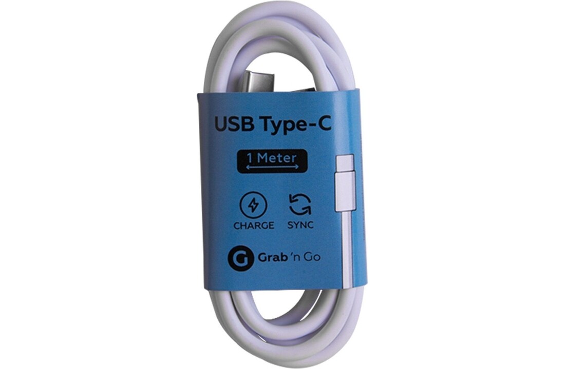 Grab 'n Go Oplaadkabel Usb-c 1 Meter Wit