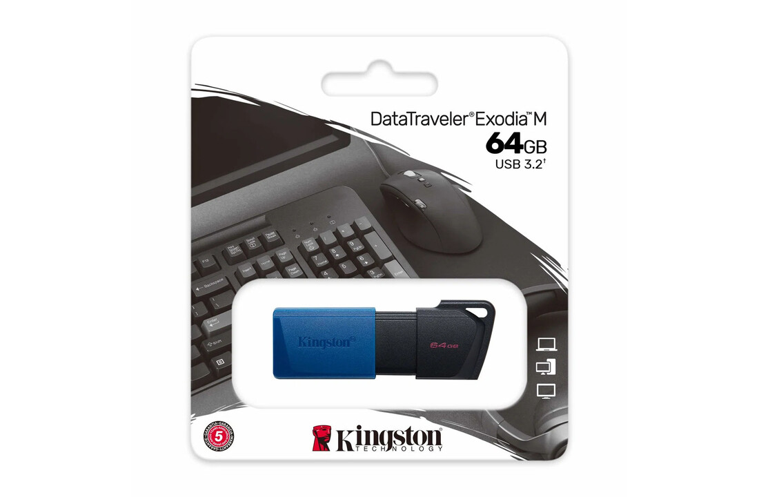 Kingston DataTraveler Exodia M USB 3.2 64GB Blauw - USB-stick