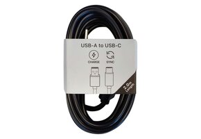 Musthavz laadkabel USB-A naar USB-C 2M Zwart
