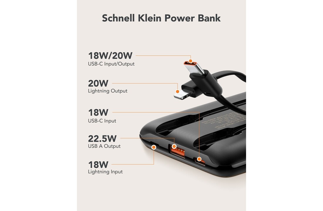 Veger C11 W1170 Mini Portable 10.000mAh Zwart - Powerbank