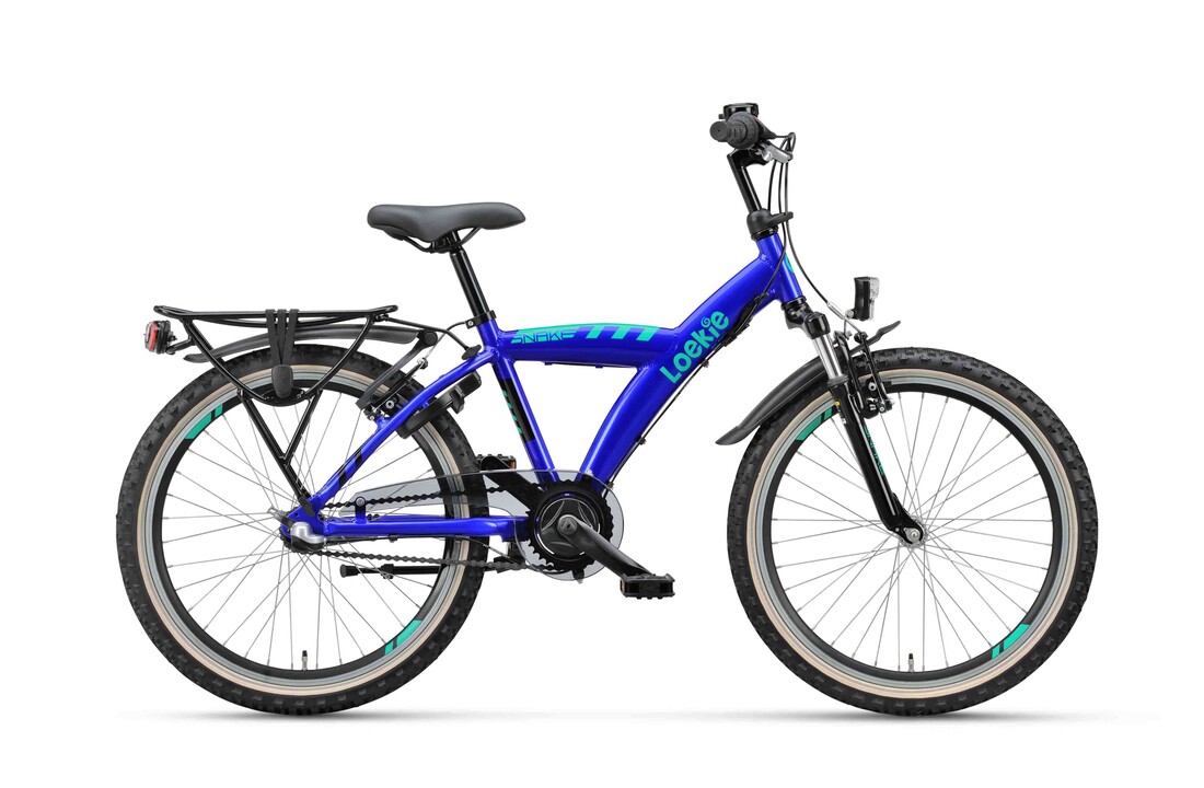 Loekie Snake 22 inch jongensfiets Cobalt blauw