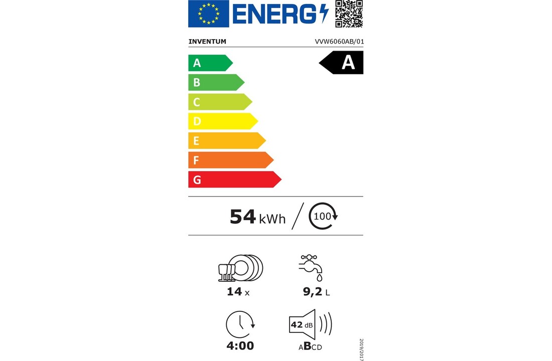 Inventum VVW6060AB - Vrijstaande vaatwasser