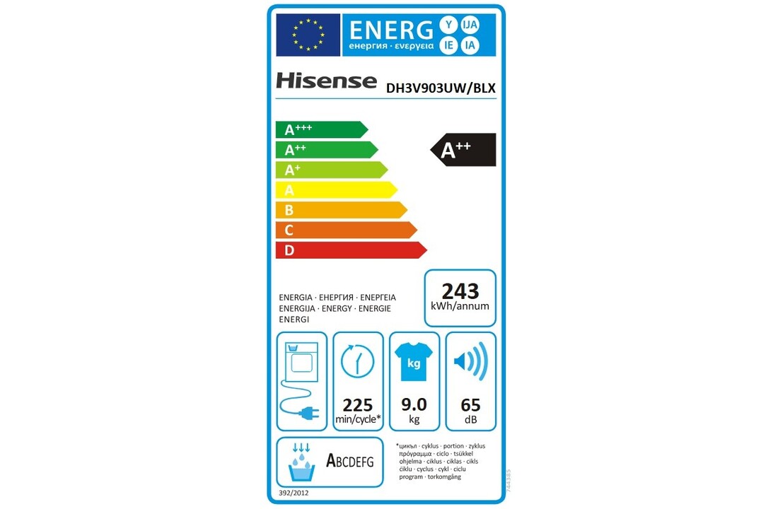 Hisense DH3V903UW/BLX - Warmtepompdroger