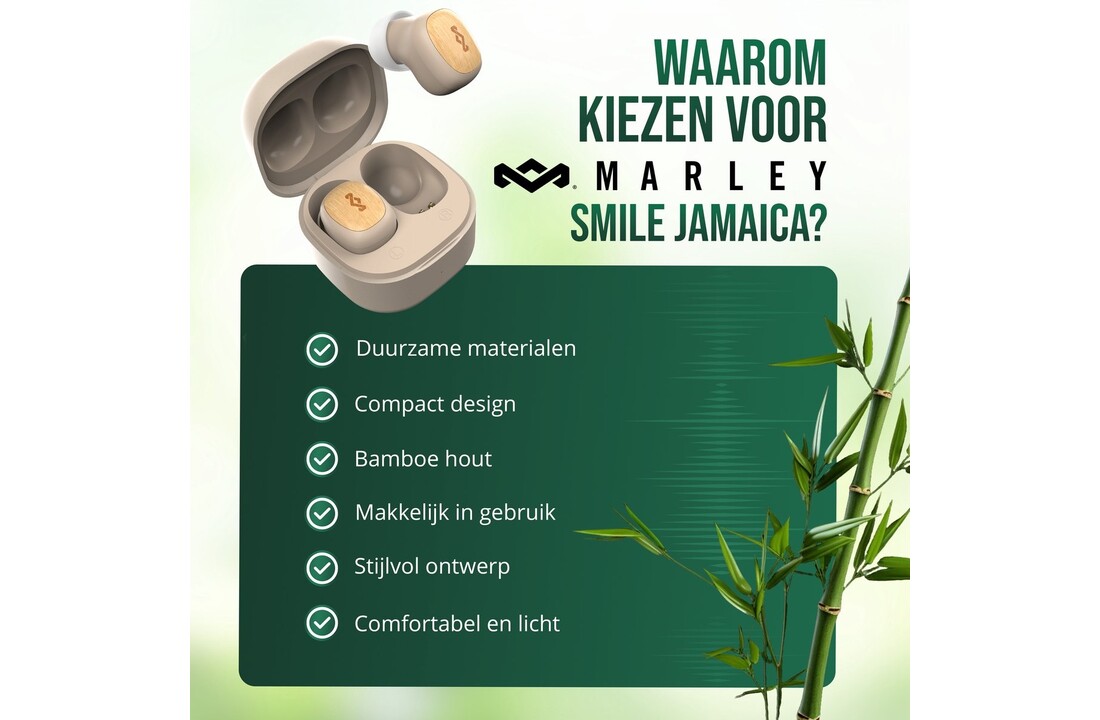 House of Marley Smile Jamaica Mini True Wireless Cream - Draadloze oordopjes