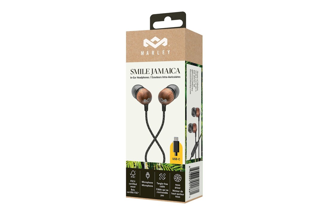 House of Marley Smile Jamaica USB-C Black - Oordopjes
