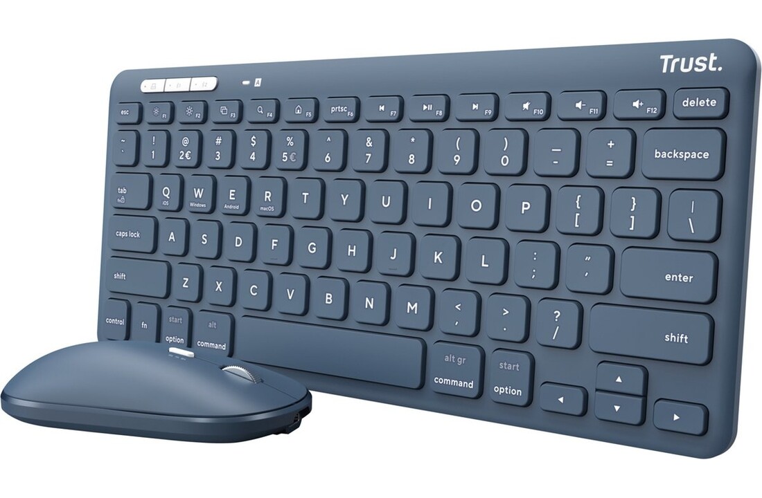 Trust Lyra Blauw - Toetsenbord + muis set