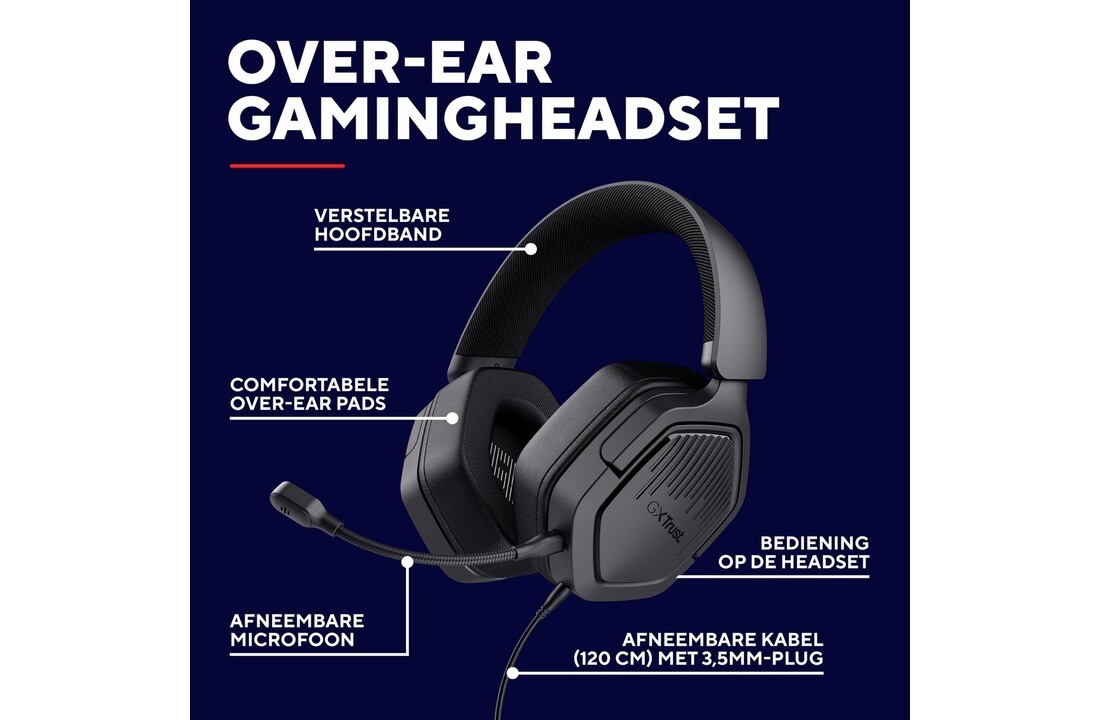 Trust GXT492 Carus Zwart - Gaming headset