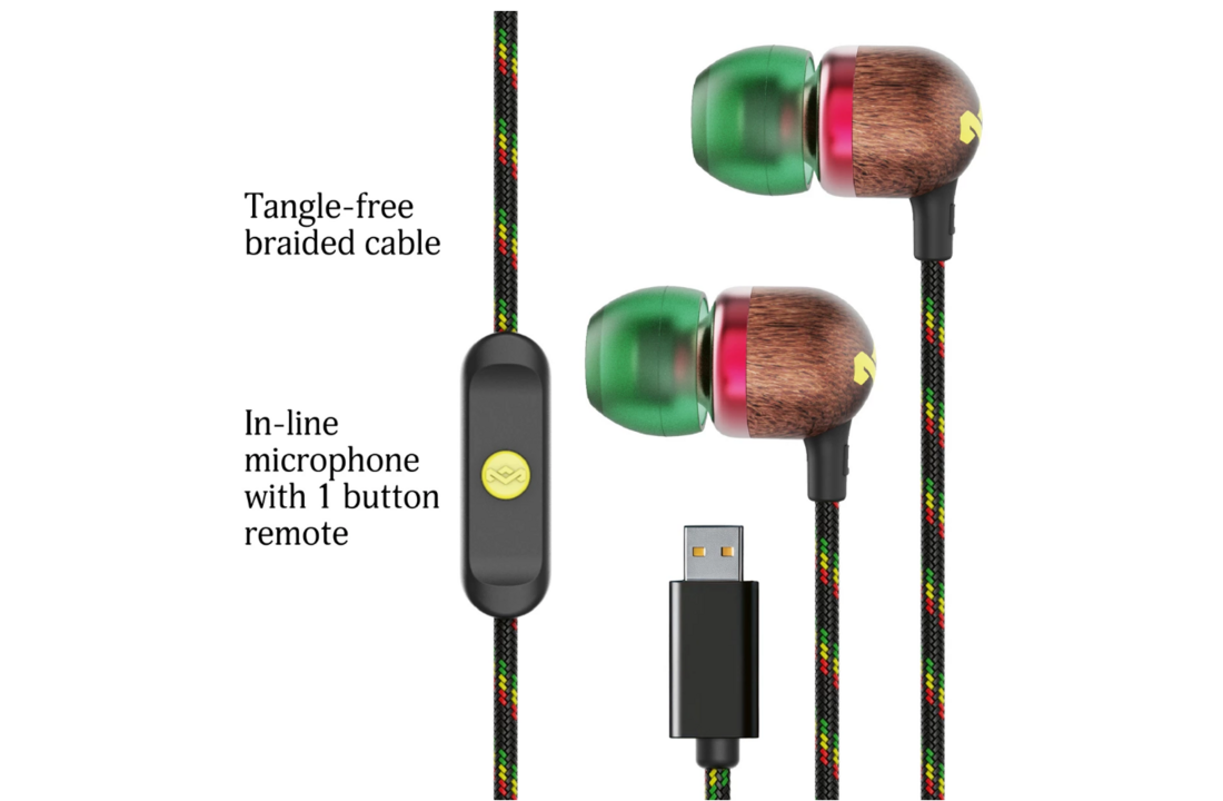 House of Marley Smile Jamaica USB-C Rasta - Oordopjes