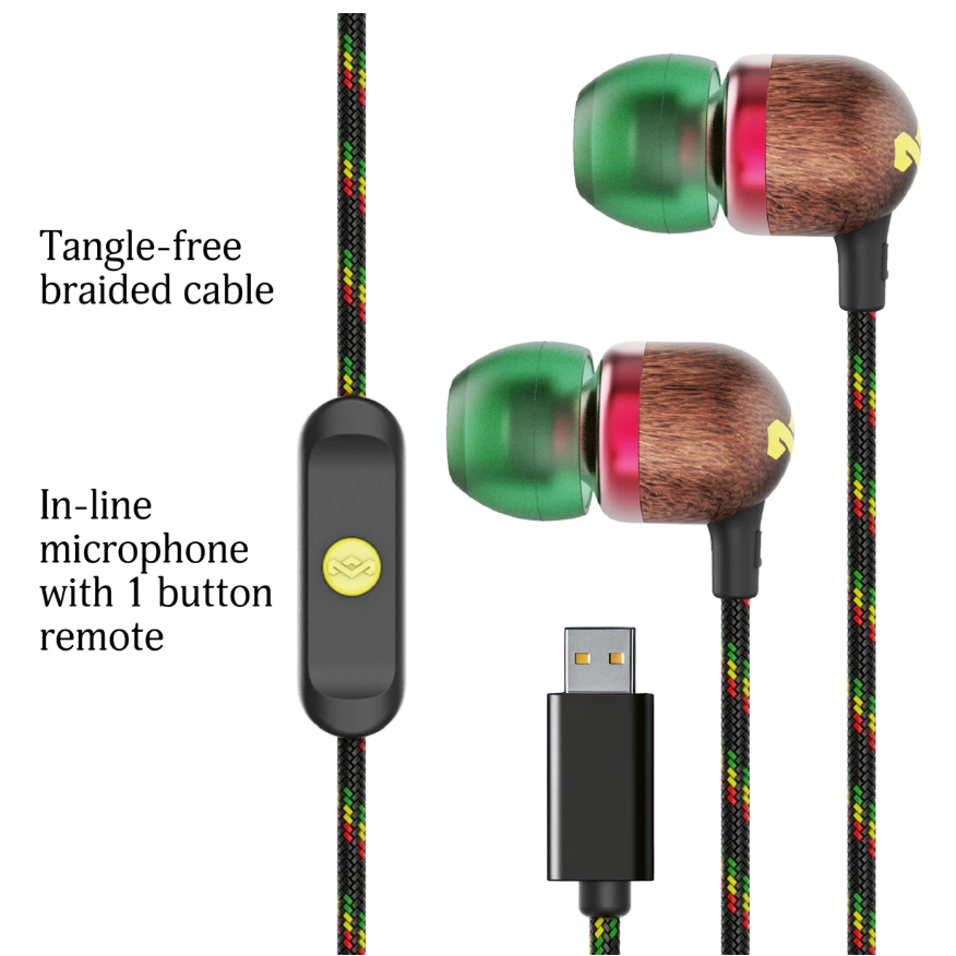 House of Marley Smile Jamaica USB-C Rasta - Oordopjes