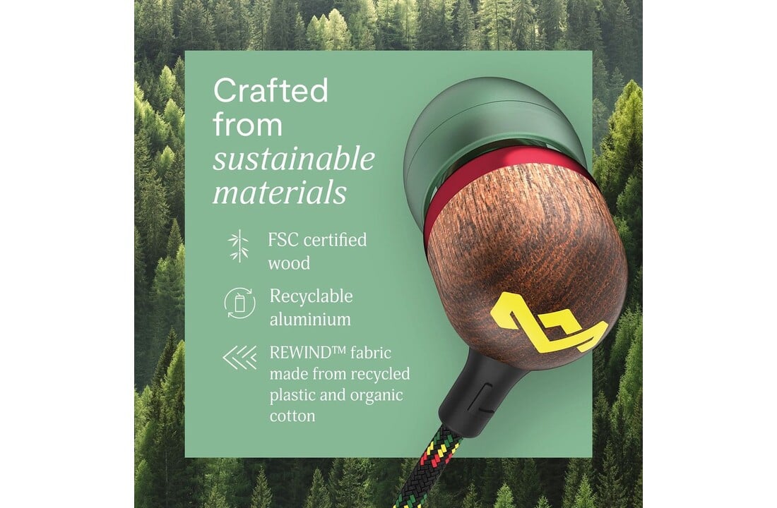 House of Marley Smile Jamaica USB-C Rasta - Oordopjes