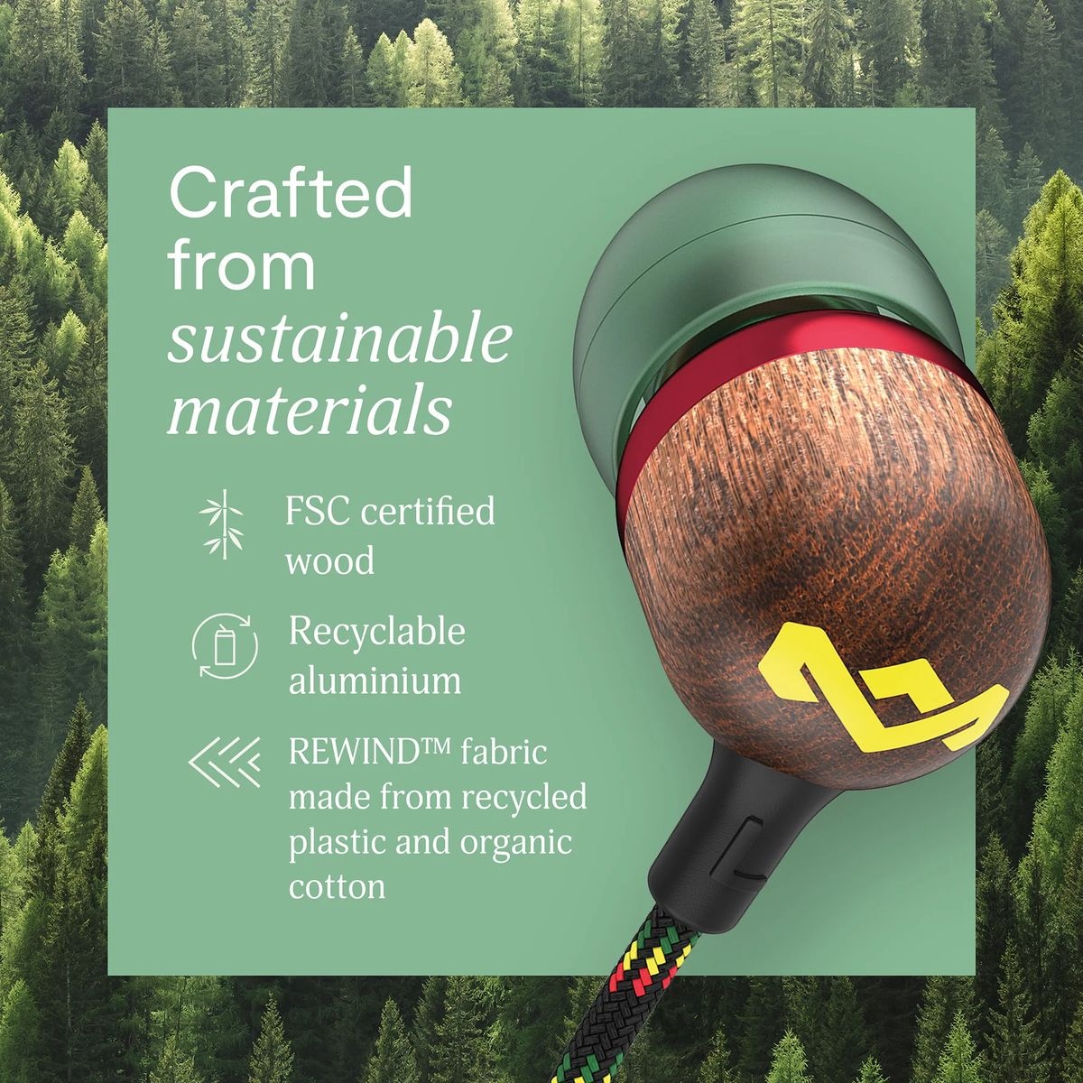 House of Marley Smile Jamaica USB-C Rasta - Oordopjes