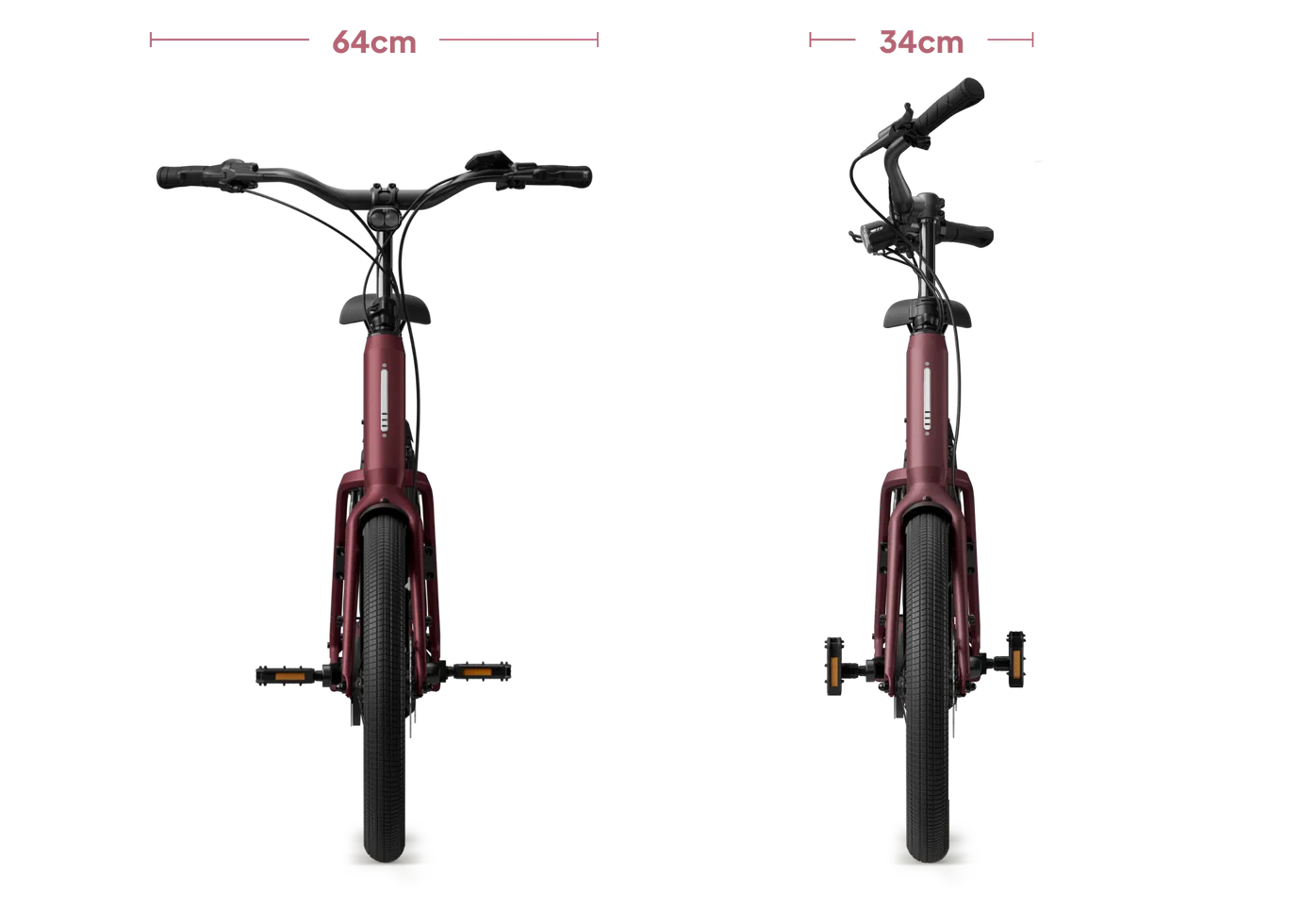Tenways AGO Compact Performace 545 Wh E-bike - Autumn Red