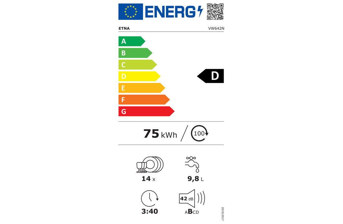 ETNA VW642N - Inbouw vaatwasser