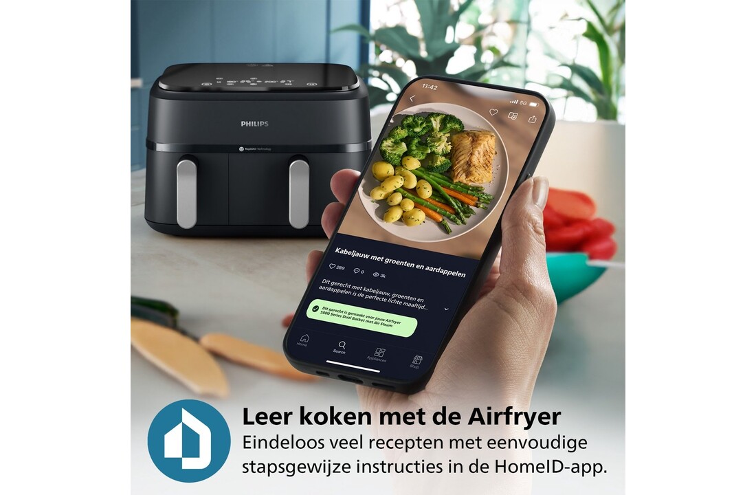 Philips 3000 Series Dual Basket NA351/00 - Hetelucht friteuse