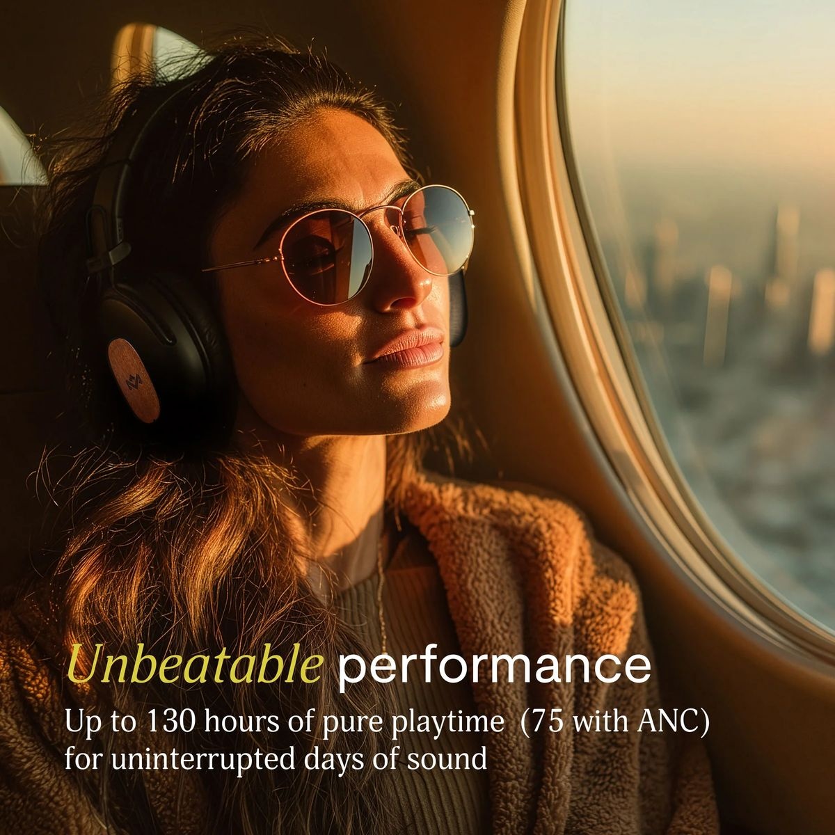 House of Marley Positive Vibration Rebel ANC Cream - Draadloze koptelefoon