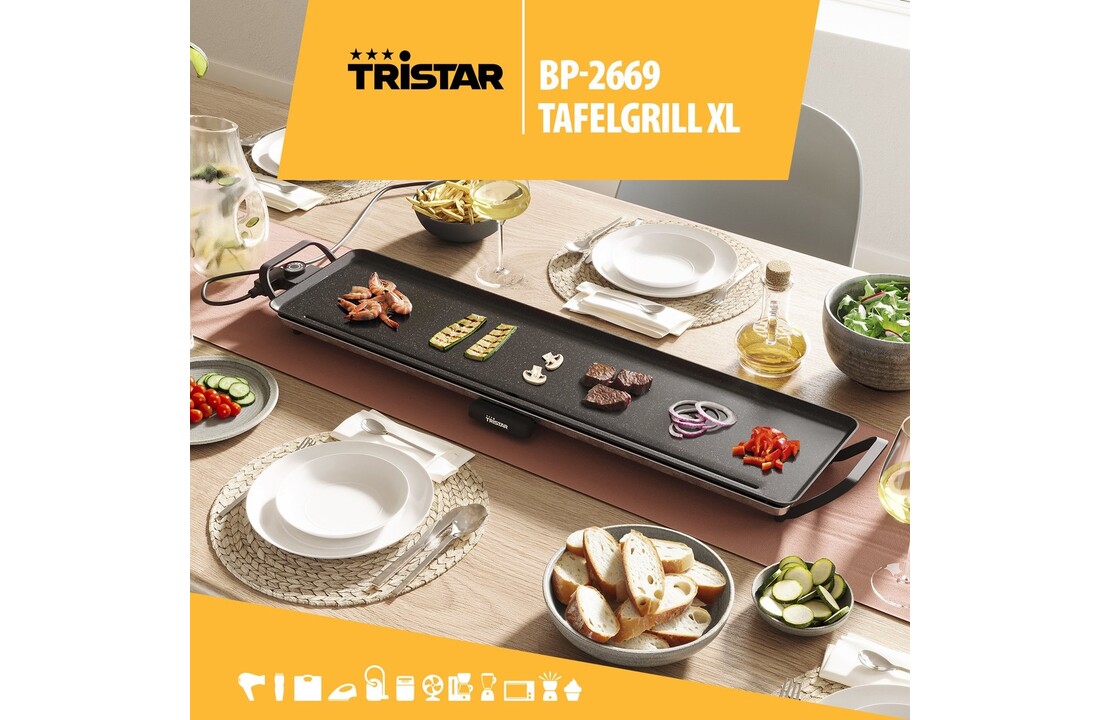 Tristar BP-2669 Slim XL - Bakplaat