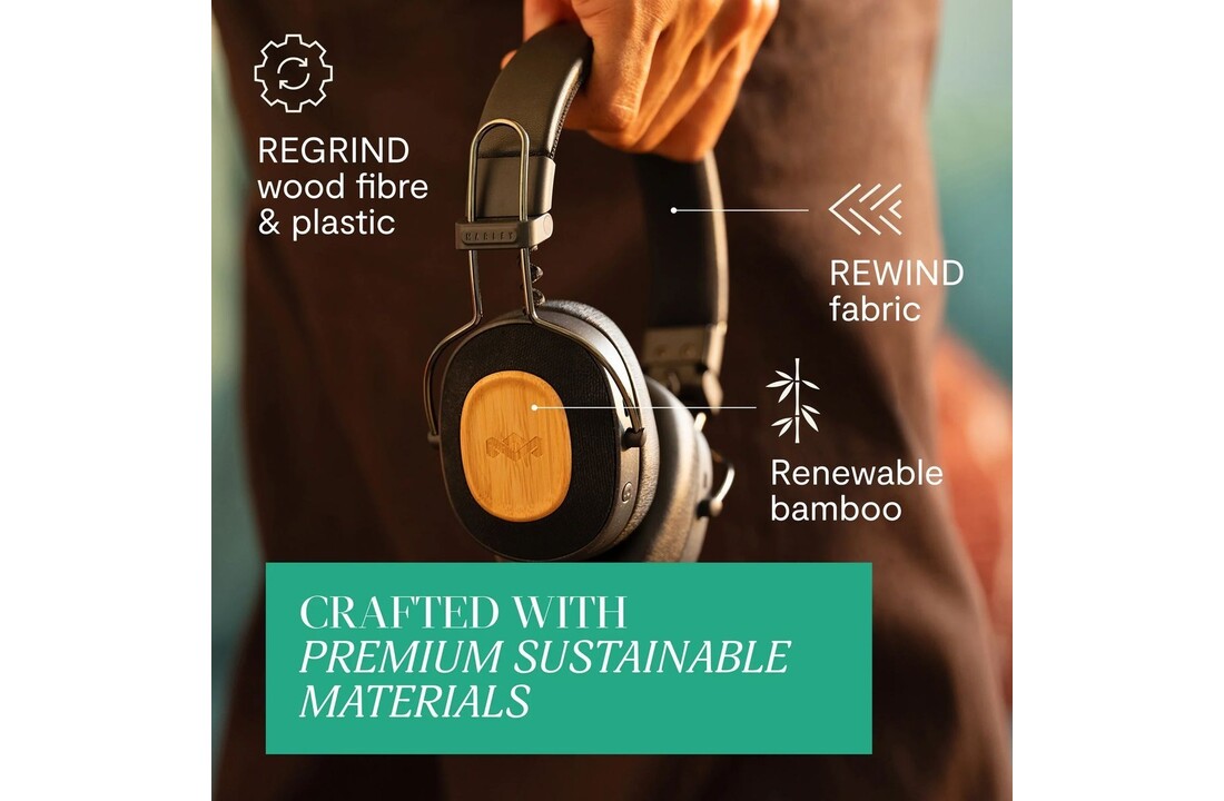 House of Marley Positive Vibration Riddim Signature Black - Draadloze koptelefoon