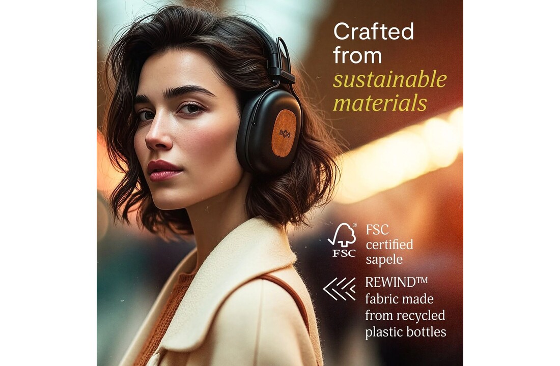 House Of Marley Positive Vibration Rebel ANC Signature Black - Draadloze koptelefoon