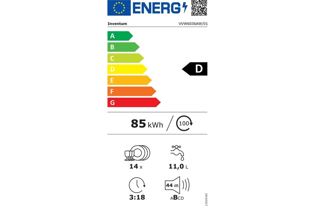 Inventum VVW6036AW - Vrijstaande vaatwasser