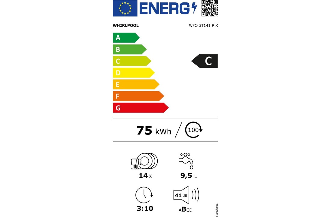 Whirlpool WFO 3T141 PX - Vrijstaande vaatwasser