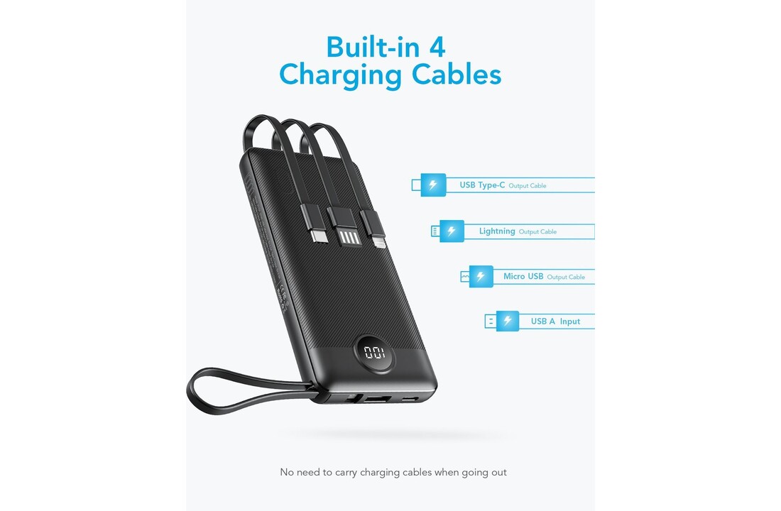 Veger C10 W1147 10.000 mAh Zwart - Powerbank