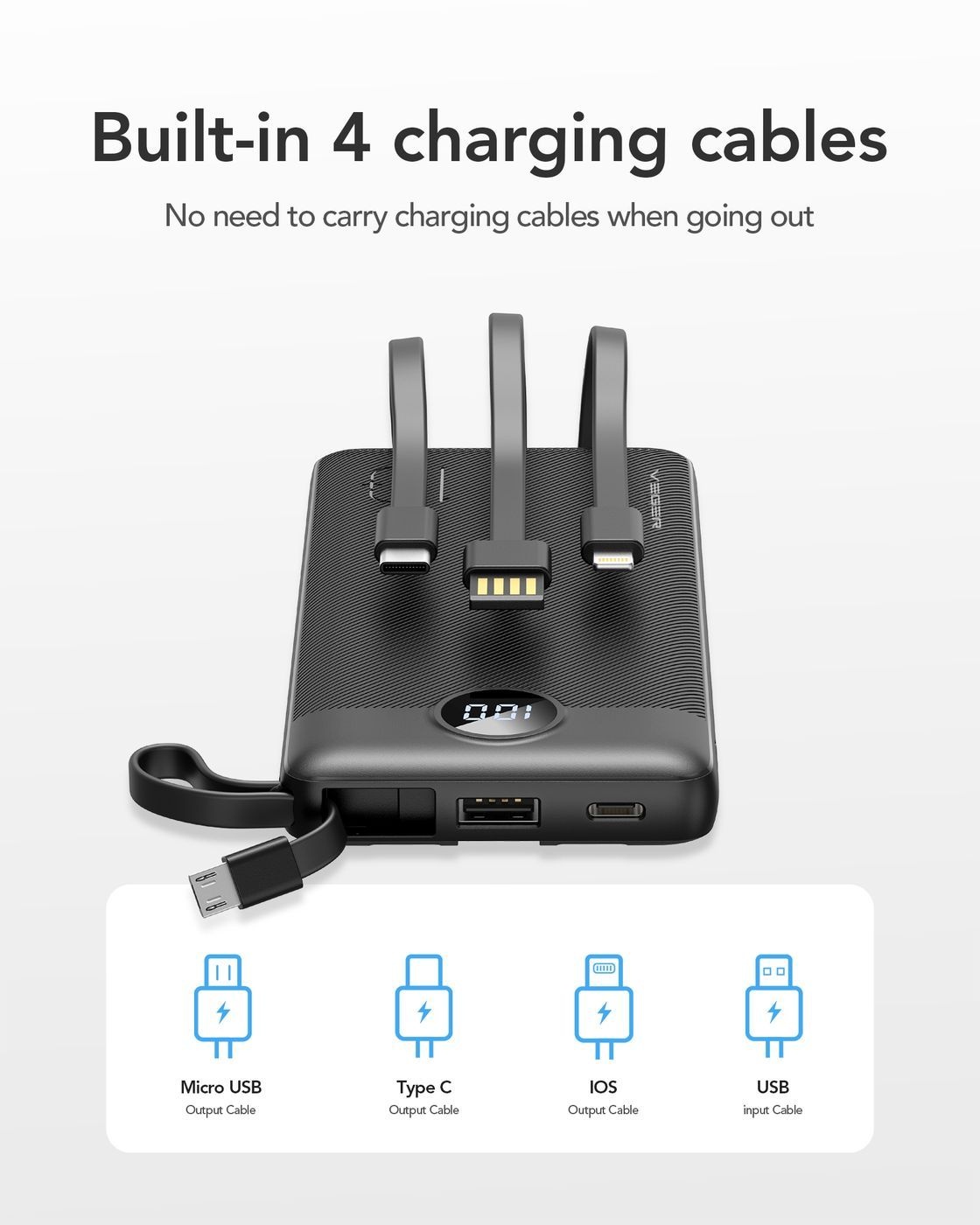 Veger C10 W1147 10.000 mAh Zwart - Powerbank