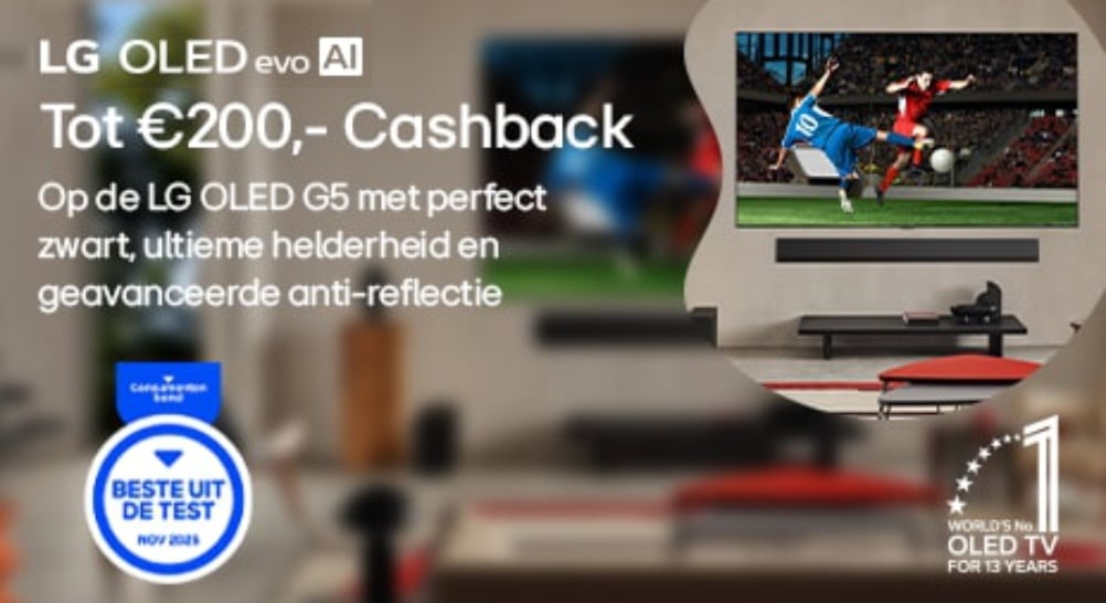 LG | Tot €200 cashback op LG OLED G5 TV's