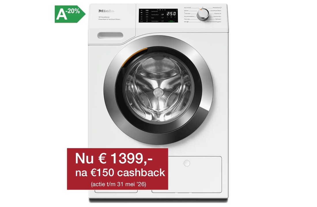 Miele WEG895 WPS PWash & TDos & Steam Wasmachine.