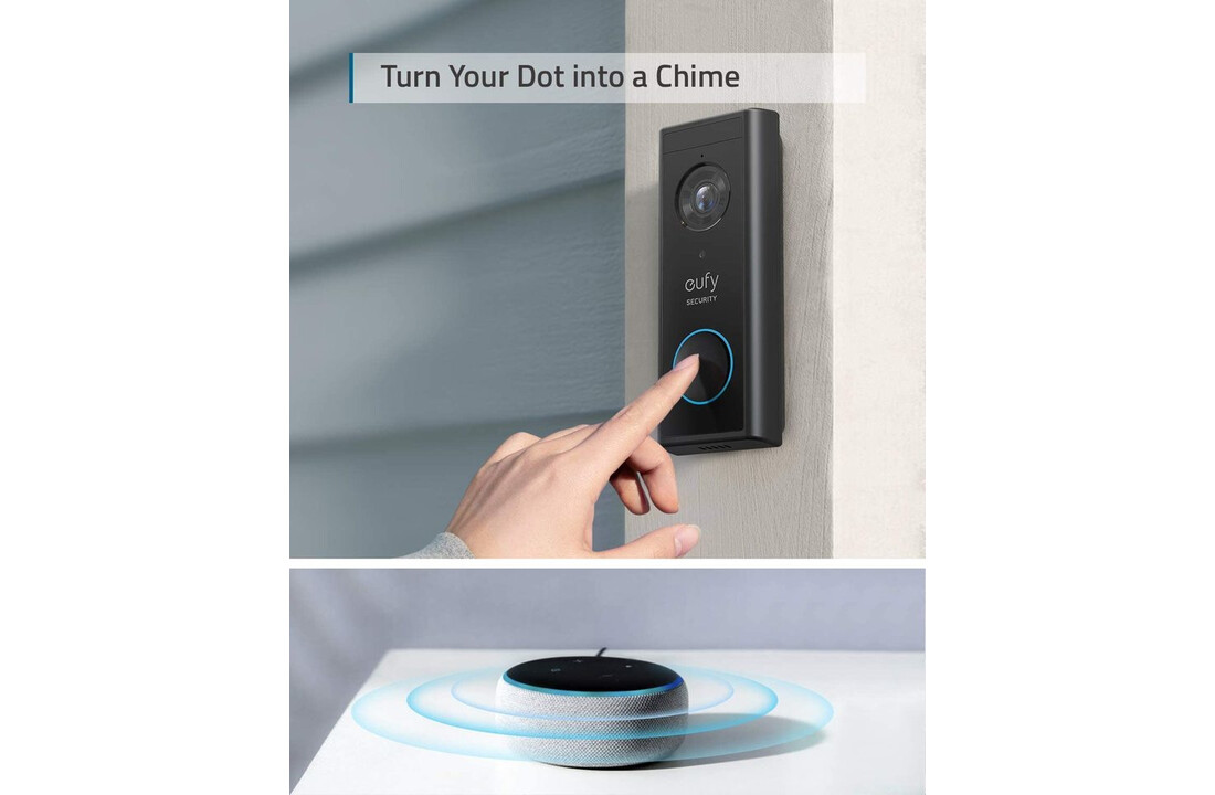 Eufy S220 Video Doorbell 2K (Batterij) + Homebase 2 - Deurbel