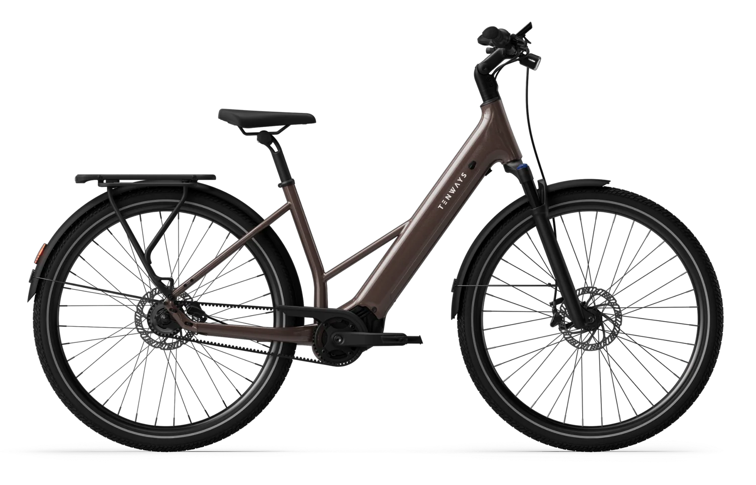 Tenways AGO Air 560 Wh Belt E-bike - Walnut Brown